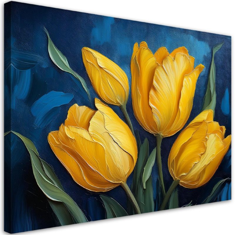 Obraz do salonu sypialni Feeby Kwiat Natura Tulipan Żółty 60x40 cm 1szt