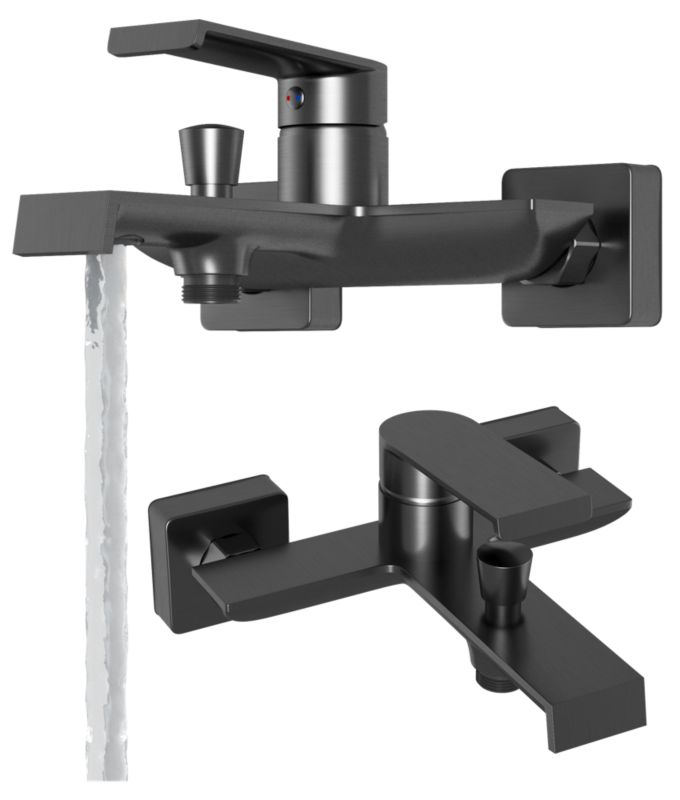 Bateria Wannowa Natryskowa Ścienna Granitan Bali Gun Grey Mat 1szt.