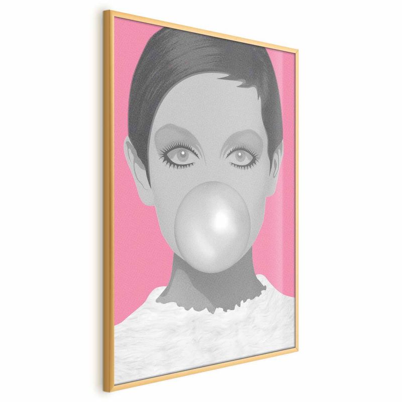 Plakat Artgeist Guma balonowa 29,7x42 cm z ramą złotą 1 szt