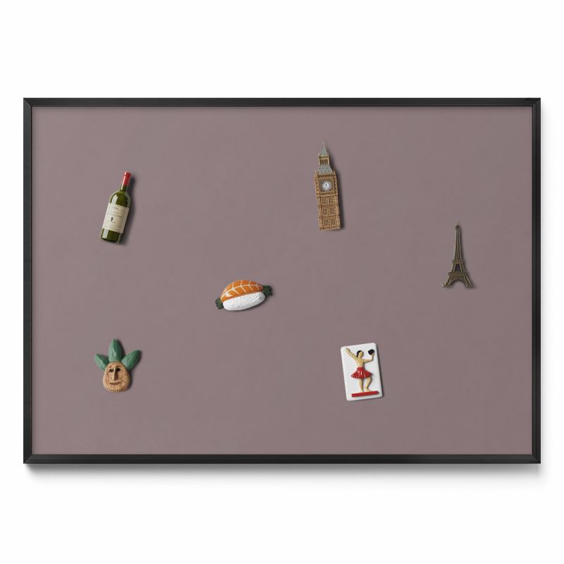 Tablica na magnesy Tulup 100x70 cm Kolor jasny brązowy w czarnej ramie 1 szt.