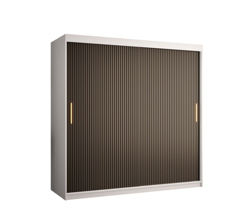 Szafa przesuwna Abiks RIFLO SLIM 1 180 biały mat + czarny mat 1 szt.