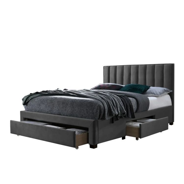 Łóżko Halmar tapicerowane GRACE 140x200 szare 1 szt