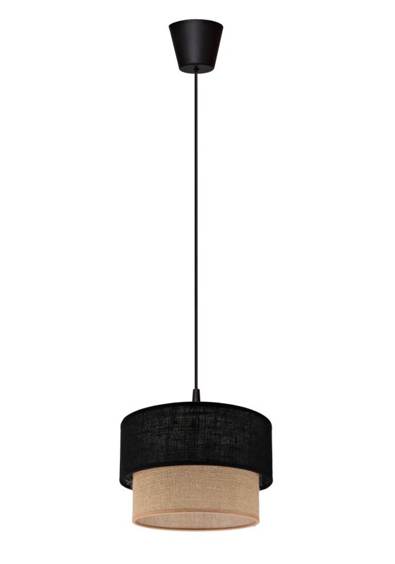 Lampa wisząca Duolla Boho S 1-punktowa E27 czarna juta / juta