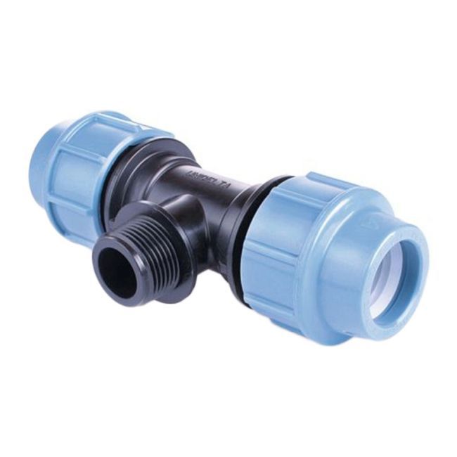 Trójnik PE Pipelife z gwintem zewnętrznym 90 st. 32 mm x 3/4" x 32 mm