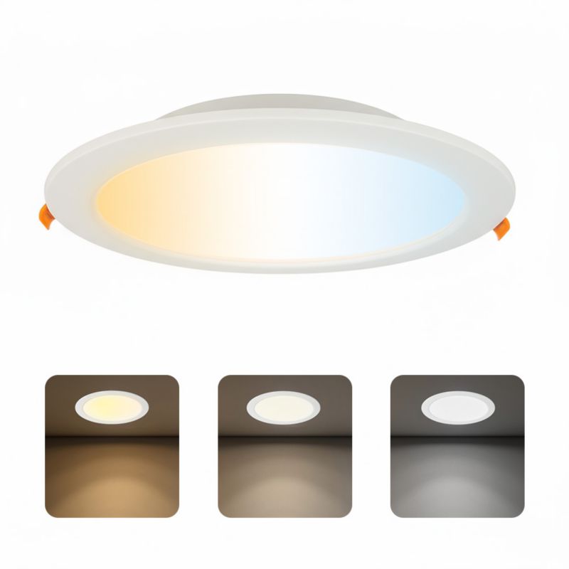 Oprawa podtynkowa HOROZ downlight LED, 24W, 2270lm, IP20, CCT, okrągła, biała, ALEXIS 1 szt