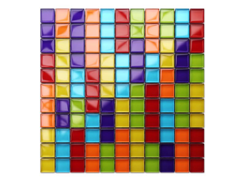 Mozaika szklana Ilcom long rainbow premium multi-color tęcza 30x30cm 1 szt.