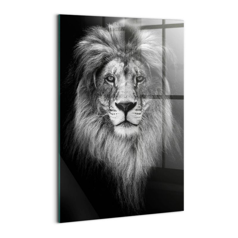Szklany Obraz Ścienny Wallfluent 40x60 cm Głowa lwa dzikiego kota 1 szt.