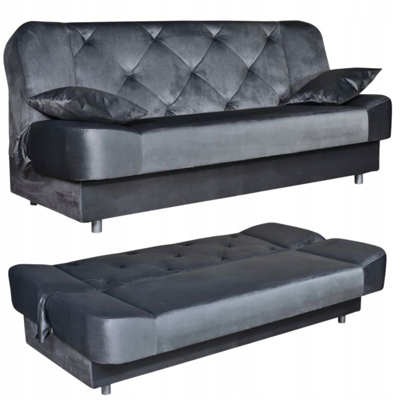 Kanapa do salonu rozkładana Family Meble Sara Karo szary 1szt