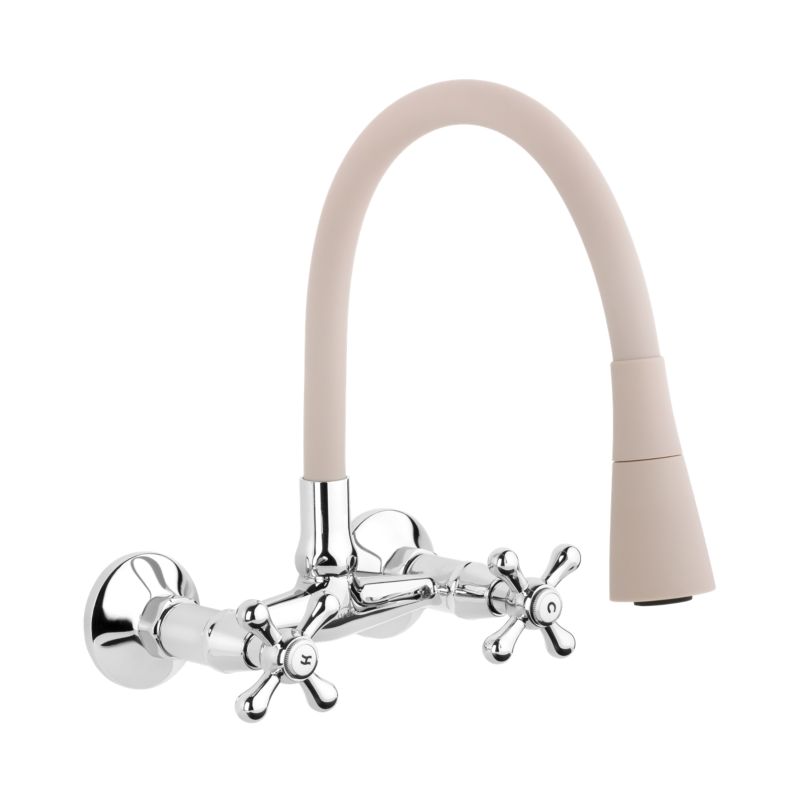 Bateria kuchenna zlewozmywakowa Invena Roma z elastyczną wylewką beżowy 1 szt.