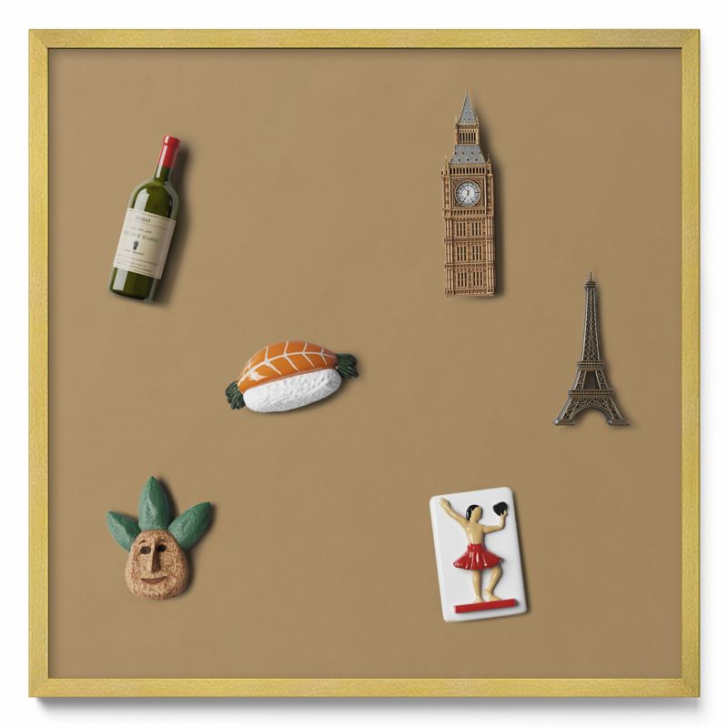 Tablica magnetyczna Tulup 50x50 cm Kolor ciemnożółty w złotej ramie 1 szt.