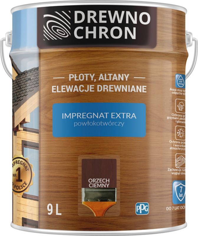 Impregnat Drewnochron Extra Powłokotwórczy orzech ciemny 9 l