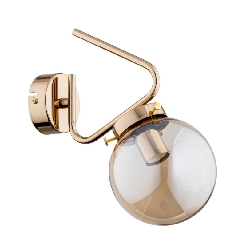 Kinkiet ścienny Alfa Barsum złoto-bursztynowy styl nowoczesny 1 x E14 x 10W IP20 wym: 29 x 15 x 32 cm - 1 szt.