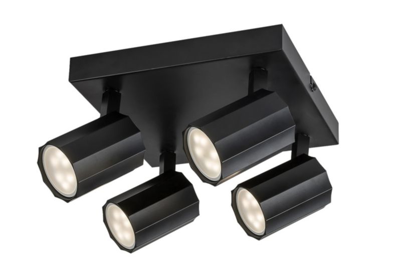 Spot sufitowy Rabalux Rogelio czarny matowy 4 x GU10 x IP20 wym: 13,5 x 24,5 x 5 cm - 1 szt.