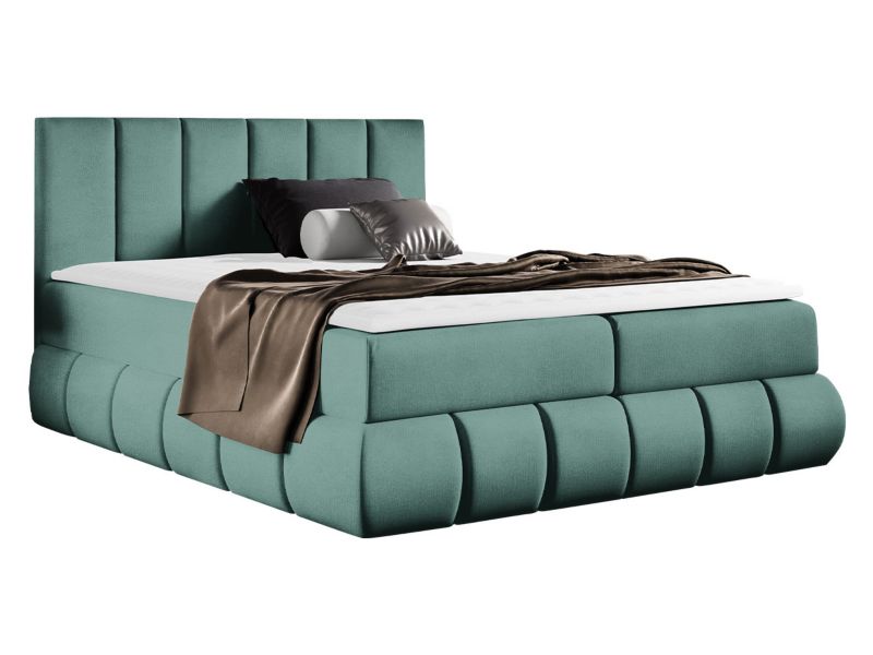 Łóżko kontynentalne MIRJAN 24 Venezia 160x200 turkusowa głębia 1 szt.