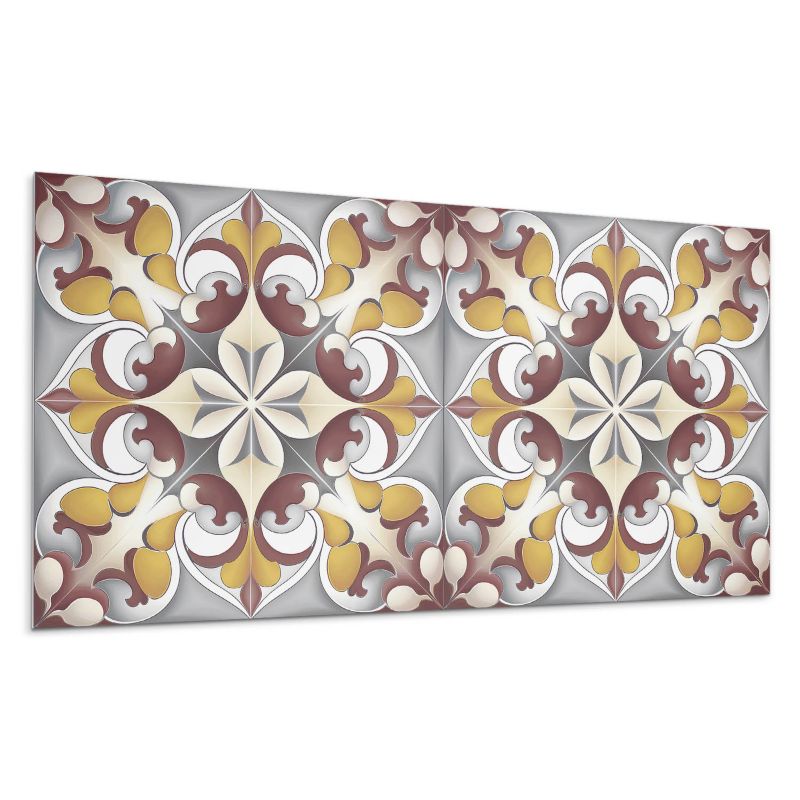 Panel samoprzylepny Wallfluent 100x50 cm Wzór mozaiki z kwiatowymi akcentami 1 szt.