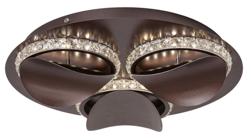 Plafon sufitowy Rabalux Capriana brązowy metalik LED 18W 4000K 720lm IP20 wym: 8,9 x 38 x 38 cm kryształ - 1 szt.