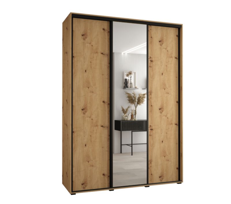 Szafa przesuwna Abiks DAVOS 3 wysoka szer.180cm gł.60cmartisan/artisan/czarny 1szt.