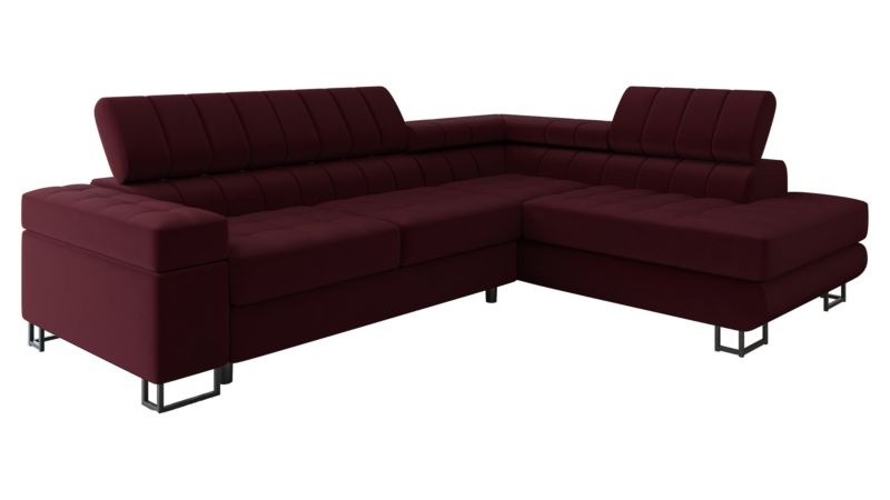 Narożnik z funkcją spania MIRJAN 24 Laris Premium prawy oberżyna 1 szt.