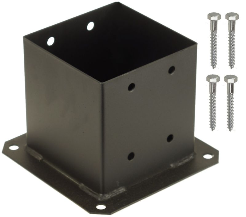 Podstawa FEINZ Słupa Czarna Przykręcana Wspornik Kotwa 140X140 Mm 1 szt.