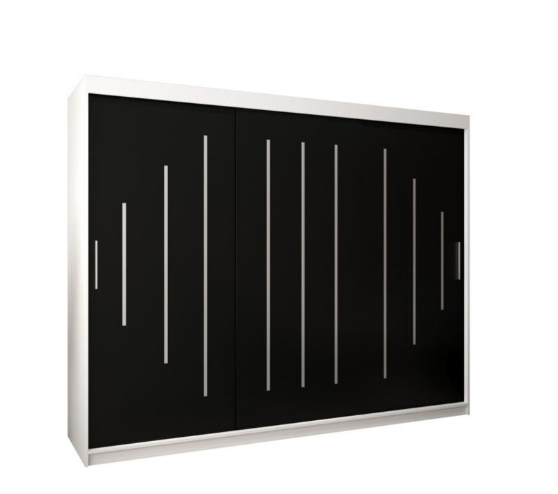 Szafa przesuwna Garderoba Abiks YORK 250 biały/czarny 1 szt.