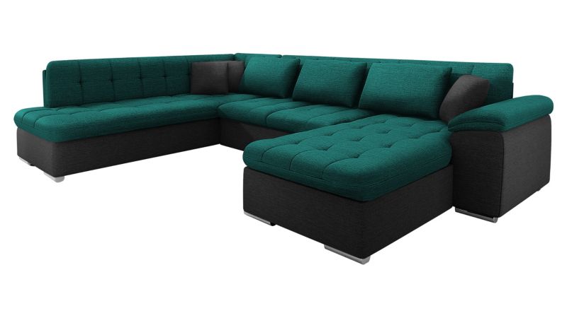 Narożnik z funkcją spania MIRJAN 24 Niko prawy grafitowy + zielony 1 szt.