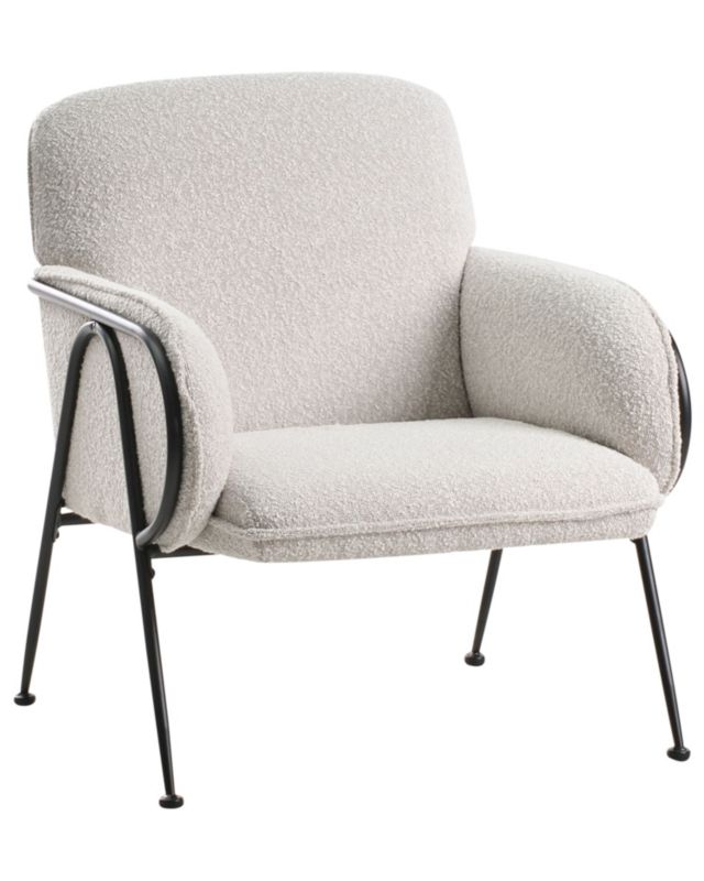 Fotel na metalowych nóżkach Trysnes Beżowy 1 szt.