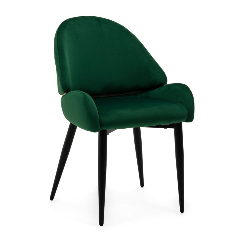 Krzesło tapicerowane New Home BERGAMO zielone welurowe 1 szt.