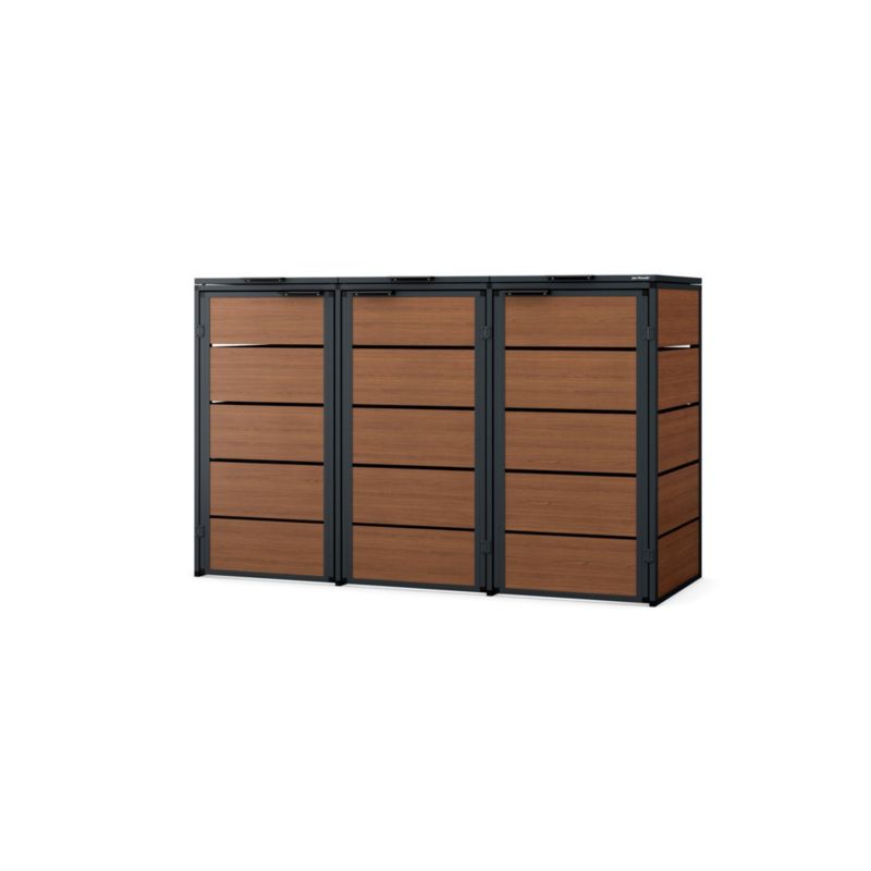 Zabudowa Koszy śmietnikowych Jan Nowak120 L 3 kosze antracytowo-orzechowa