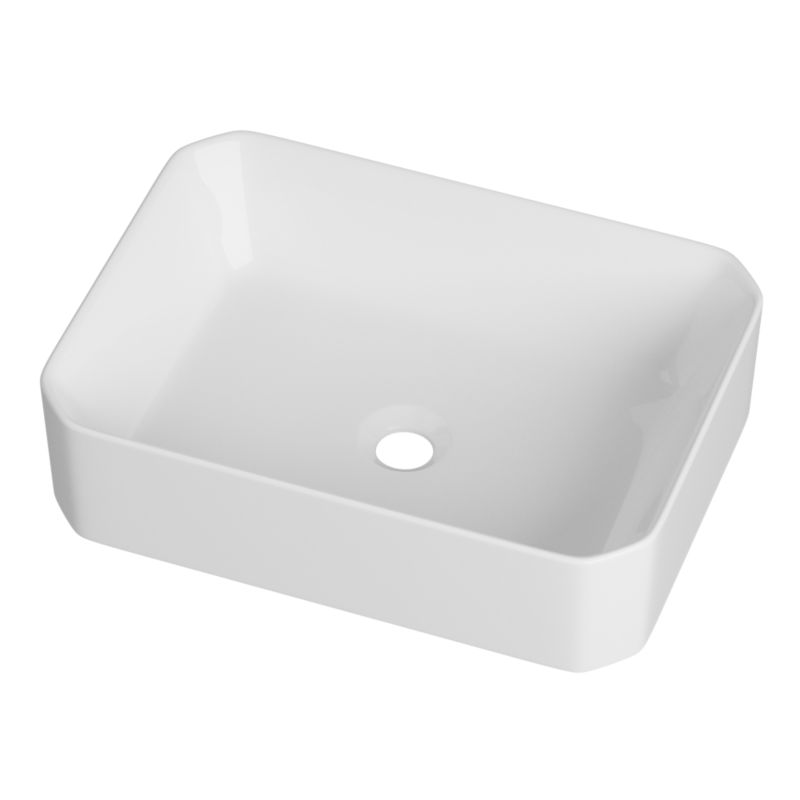 Umywalka Nablatowa Łazienkowa Granitan Rado 50x36,5cm Prostokątna Ceramiczna Biała 1szt.