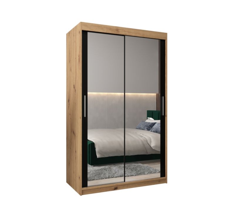 Szafa przesuwna Garderoba Abiks Tokyo 3 120 artisan + czarny 1 szt.