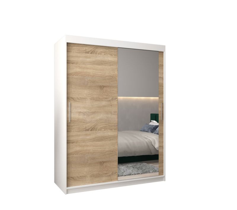 Szafa przesuwna Garderoba Abiks Tokyo 2 150 biały + sonoma 1 szt.