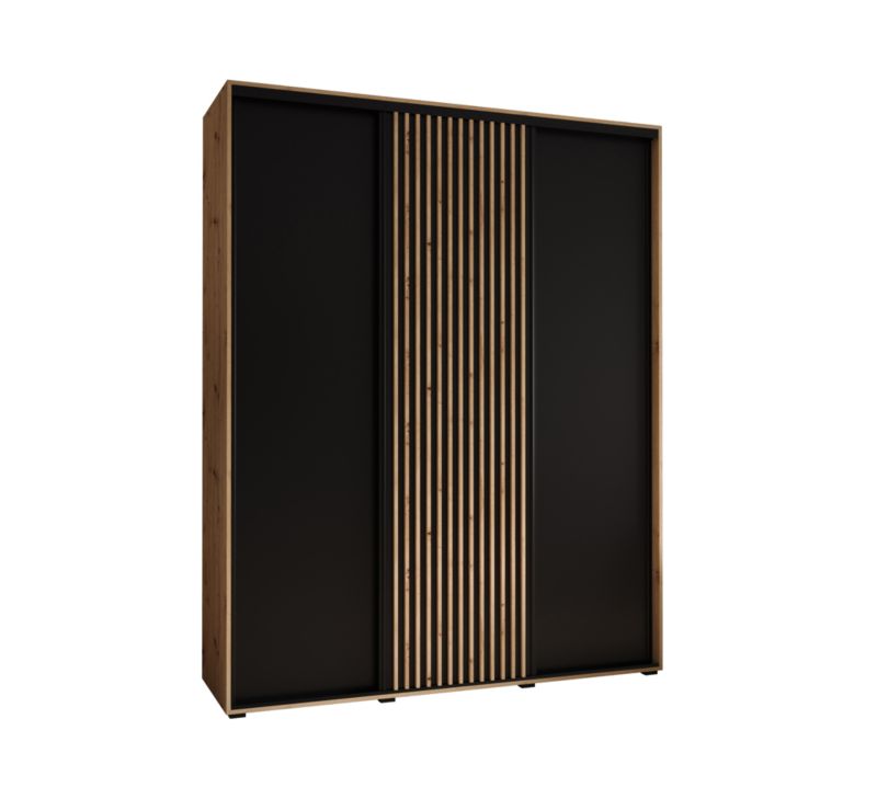 Szafa przesuwna Garderoba Abiks Lanko 1 200 gł. 60 artisan/czarny 1 szt.