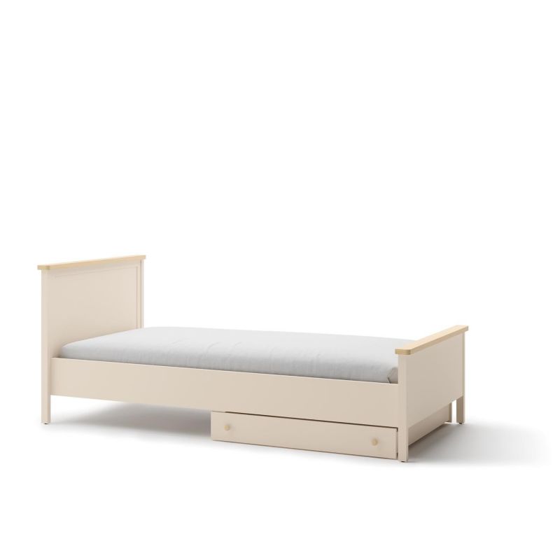 Łóżko Bettso Story jednoosobowe 120 z materacem i 2 szufladami w odcieniu beżu piaskowego 1szt.