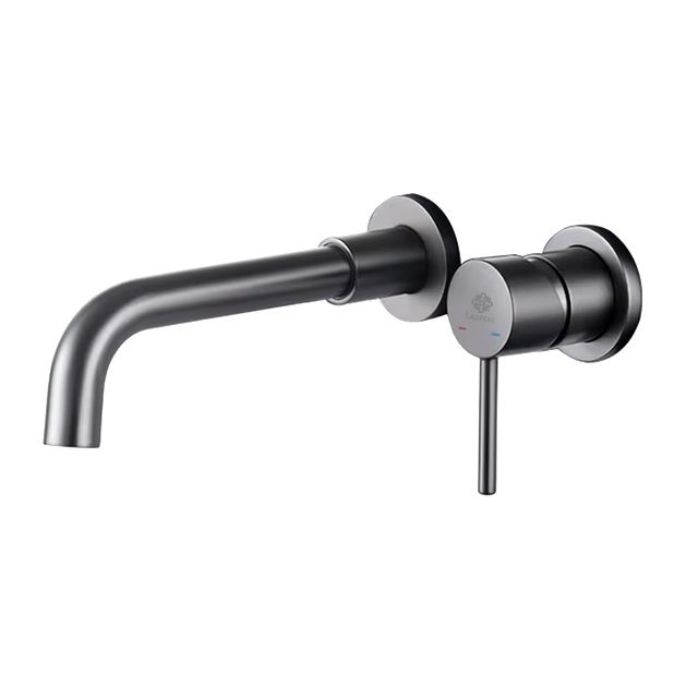 Bateria umywalkowa Lauferi VELA mosiężna ścienna grafitowa gungrey retro 1 szt.