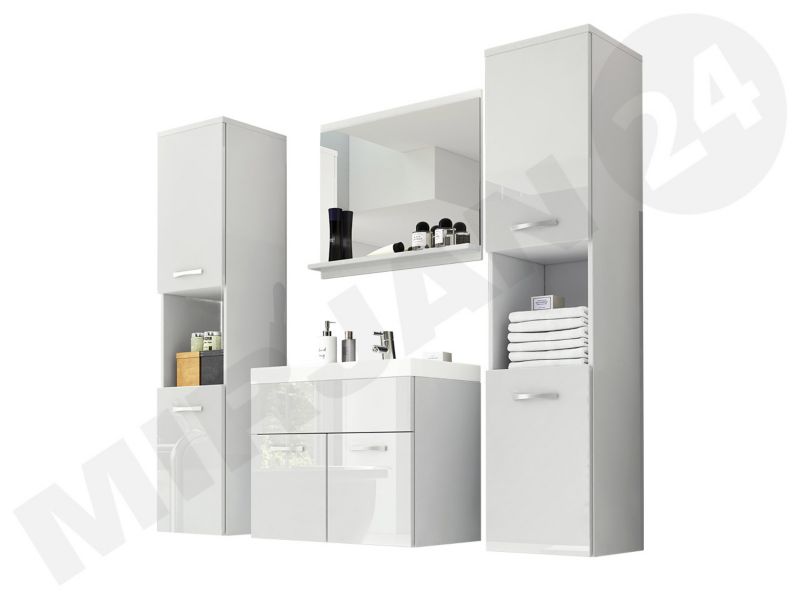 Meble łazienkowe MIRJAN 24 Montreal XL biały / biały połysk 1 kpl.