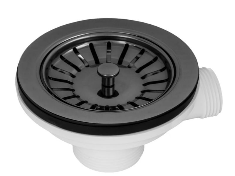 Sitko Do Zlewozmywaka Granitan Czarne Syfon Korek Stal Nierdzewna PCV 1/2 90mm 1 szt.