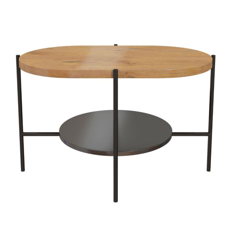 Stolik kawowy Dancan ARENA czarna podstawa dębowy 1 szt.