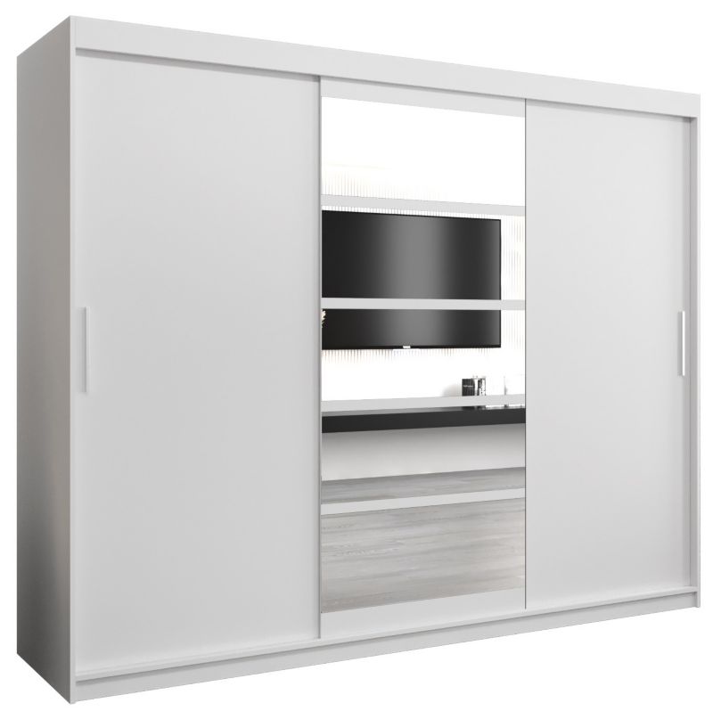 Szafa przesuwna Abiks ROMA 1 250 biały mat + biały mat 1 szt.