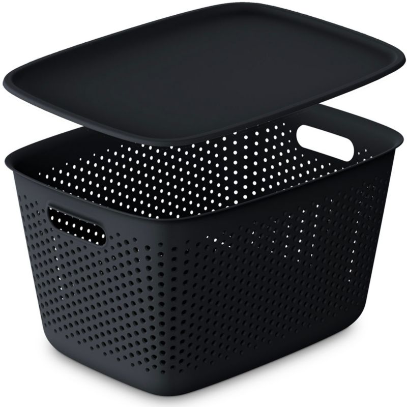 Pojemnik ORPLAST Plastikowy Ażurowy Zamykany Z Pokrywką Box Do Przechowywania Na Zabawki Dokumenty 17 L 1 szt.