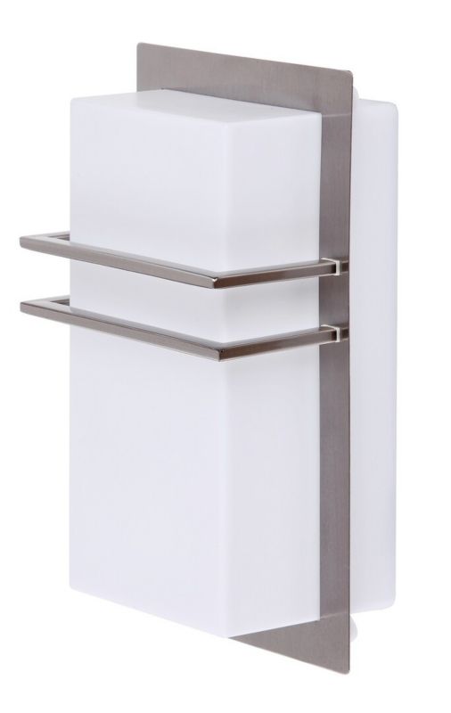 Kinkiet ścienny zewnętrzny Rabalux Seattle chrom satynowany-biały 1 x E27 x 11W IP44 wym: 26,6 x 15,6 x 10 cm - 1 szt.