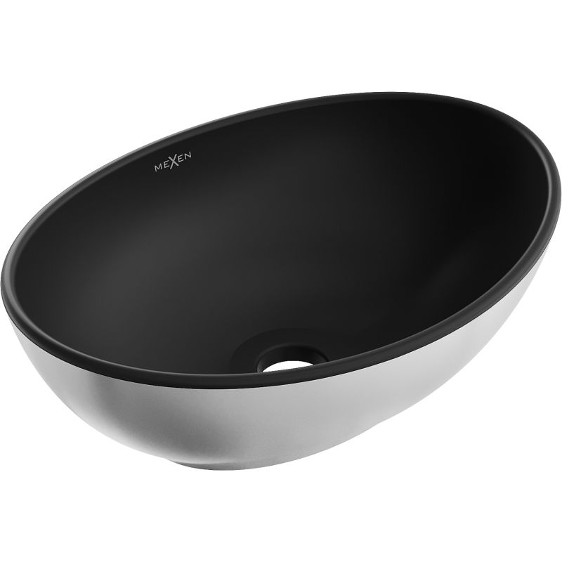Umywalka nablatowa Mexen Elza czarna/srebrna 40,5 x 33 cm 1 szt.