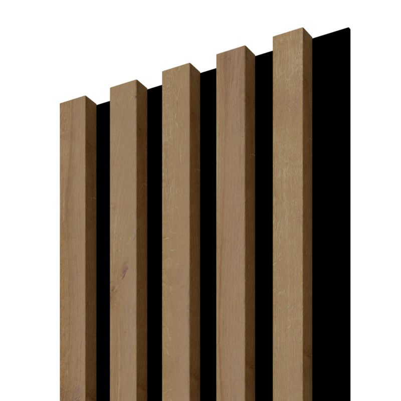 Panel lamelowy ścienny Stegu Linea Select MDF 265 x 24,5 cm dąb / czarny