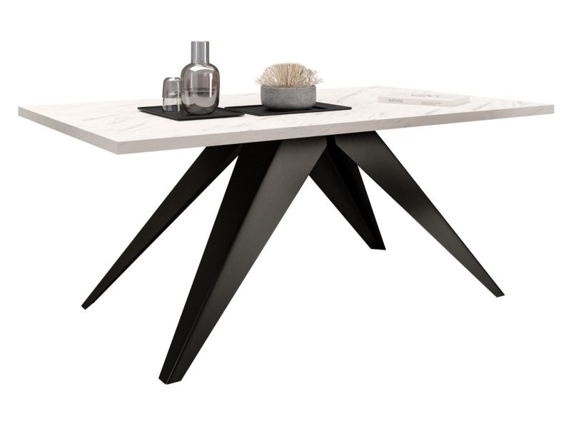 Stół rozkładany MIRJAN 24 Vento 140 czarny/marmur bianco 1 szt.