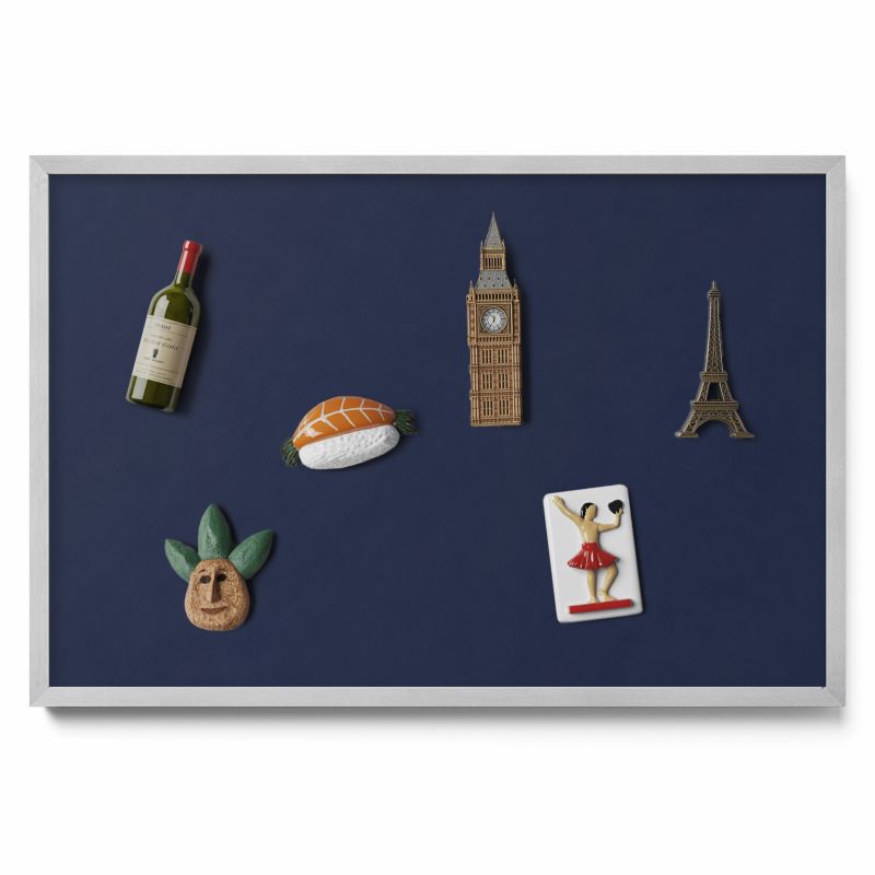 Ozdobna tablica magnetyczna Tulup 60x40 cm Kolor ciemny granatowy w srebrnej ramie 1 szt.