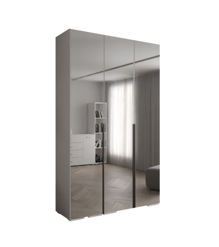 Szafa uchylna Abiks INOVA lustro wz.1 szer.150cm (biały/czarny)