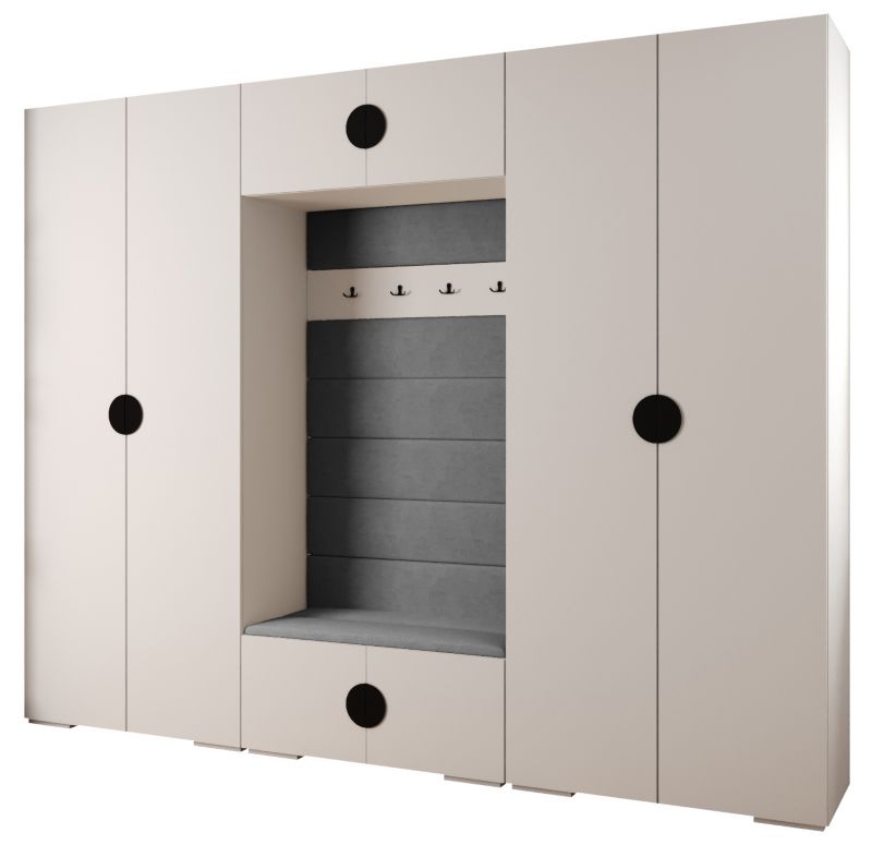 Garderoba do przedpokoju Abiks INOVA 4 Z9 biały+czarny+manila16 1 szt.