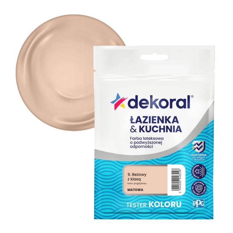 Tester farby Dekoral Łazienka & Kuchnia beżowy z klasą 30 ml