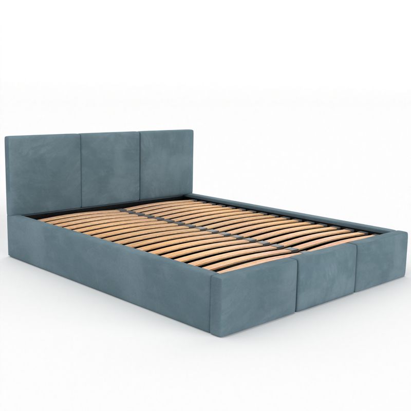 Łóżko podwójne tapicerowane Kobi VALENTINO140x200 pojemnik na pościel - Błękitny 1 szt.