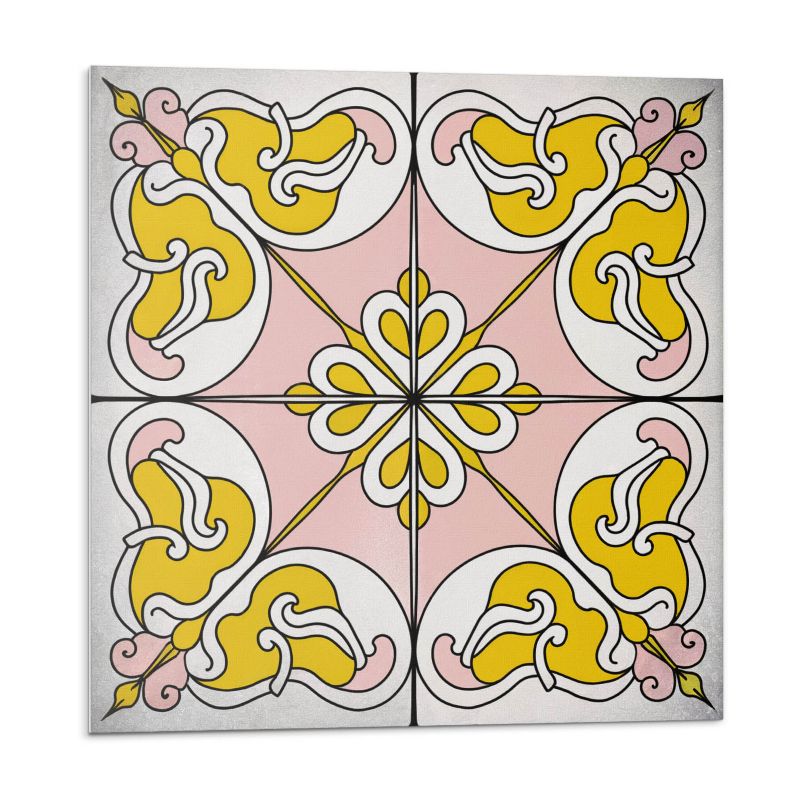 Kafelki samoprzylepne Wallfluent 50x50 cm Kwiatowe wzory na płytkach 4 szt.