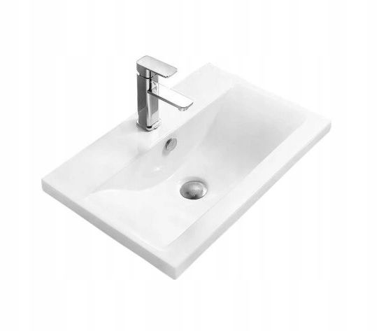 Umywalka Alto ADK MEBLE 50 wpuszczana w blat, kwadratowa, biała 1 szt.